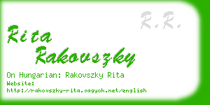rita rakovszky business card